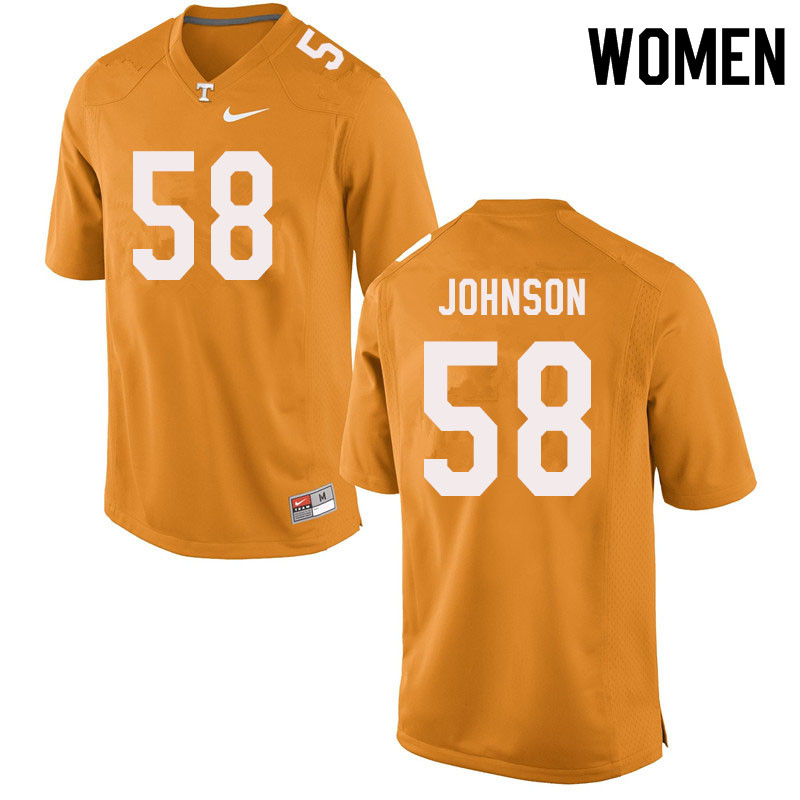 Women #58 Jahmir Johnson Tennessee Volunteers College Football Jerseys Sale-Orange - Click Image to Close
